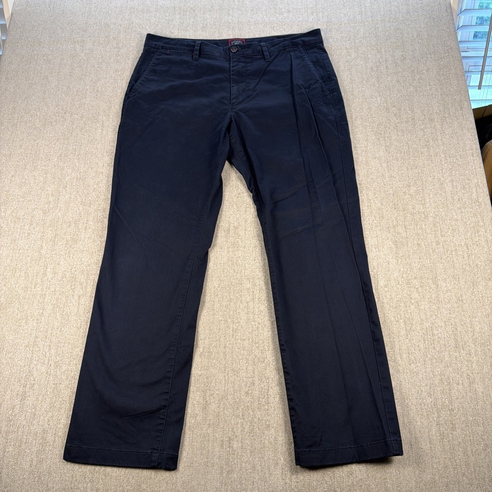 Untuckit Pants Mens 36X32 Blue Cotton Twill Relaxed Fit Chinos St Clair